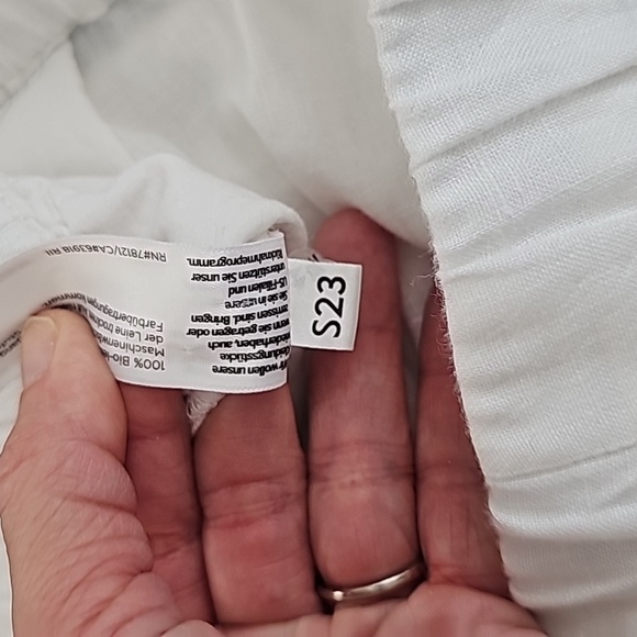 Eileen Fisher white organic linen wide leg pants. Size XL - Picture 9 of 10